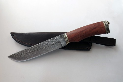 Нож Луч (торцевой дамаск с никелем)